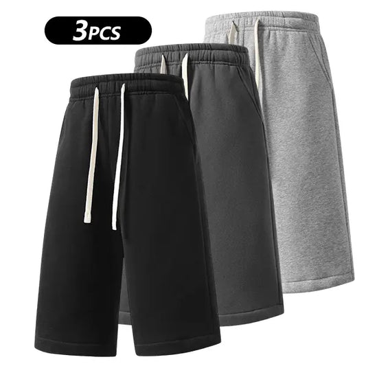 Men'S Basic Solid-Color Cropped Pants, Thin Style for Summer, Soft and Skin-Friendly, Loose Fit for Daily Casual Wear. Suitable for Fitness and Walking, Durable and Not Easily Deformed, Perfect for Summer Outdoor Activities, Daily Use and Vacation.
