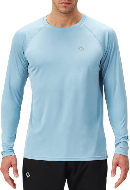 Men'S Rash Guard Shirts UPF 50+ Sun Protection Long Sleeve Shirts Quick Dry Lightweight